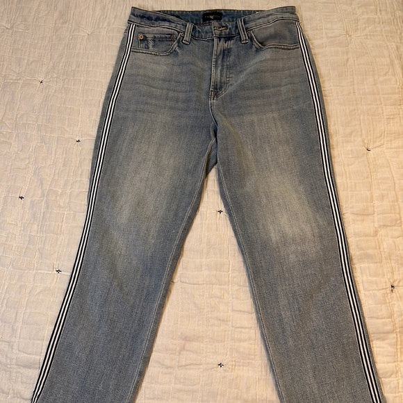 Talbots Modern Ankle Striped Straight Denim Light/Medium Wash Jean Size 6P - Picture 7 of 9